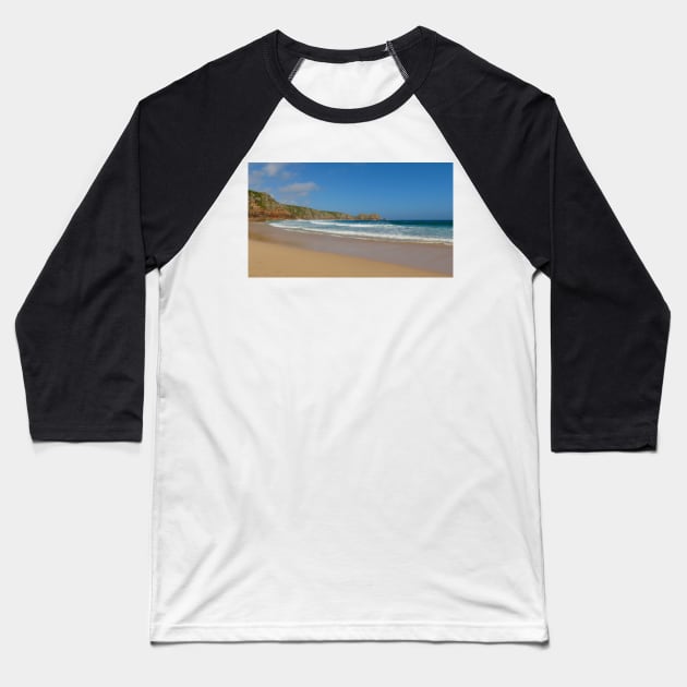 Porthcurno, Cornwall Baseball T-Shirt by Chris Petty